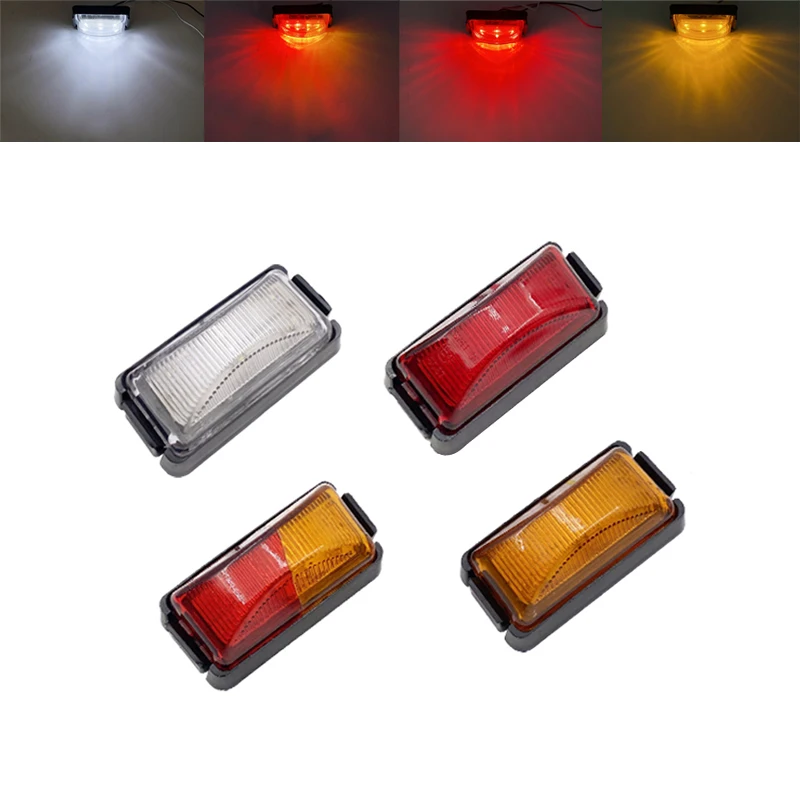 1X 6LED Dual Color Red Amber 10-30V Side Marker Light New 73mm Truck Trailer Tray-back RV Caravan Tail Position Indicator manufacture
