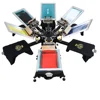Automatic/manual 6 color 6 station double rotary screen printer for garment tag/label screen printing