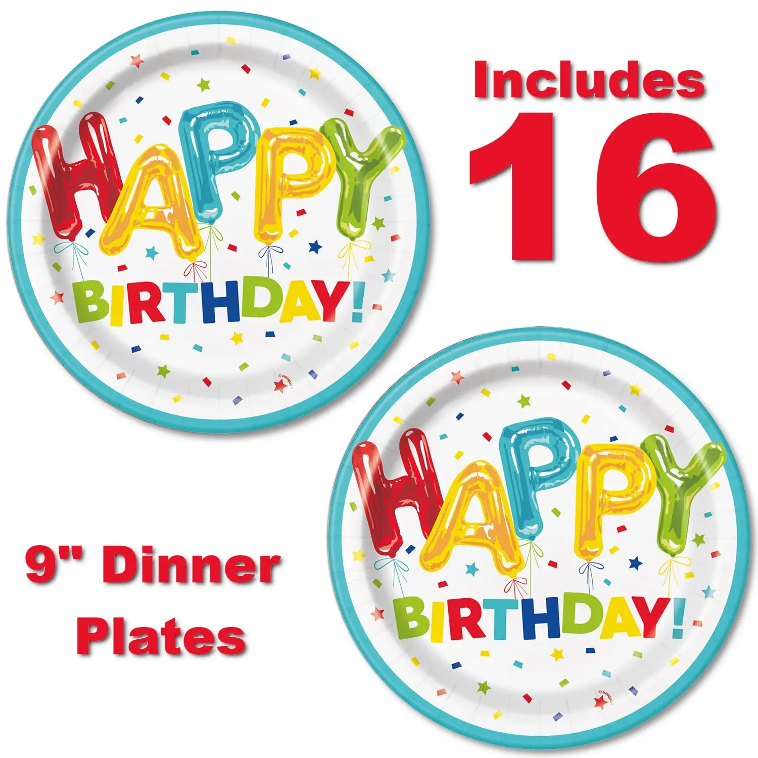 48pc Happy Birthday Plates And Napkins Colorful Confetti Birthday Plates And Napkins Party