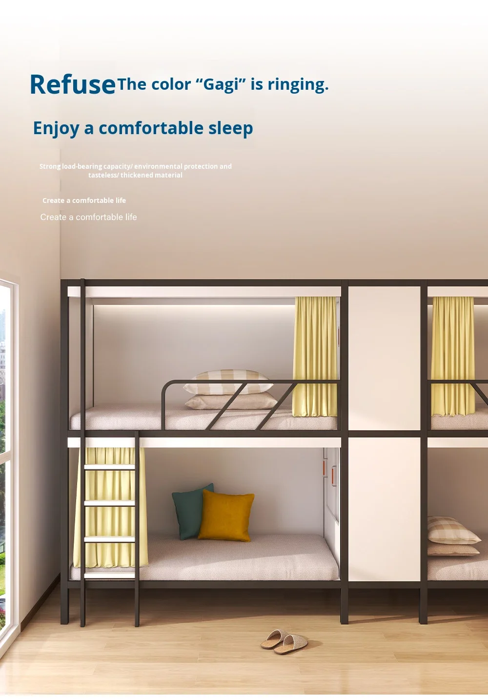 product custom free 3d design service space capsule apartment iron bed dormitory student school double decker bunk bed for adult-4