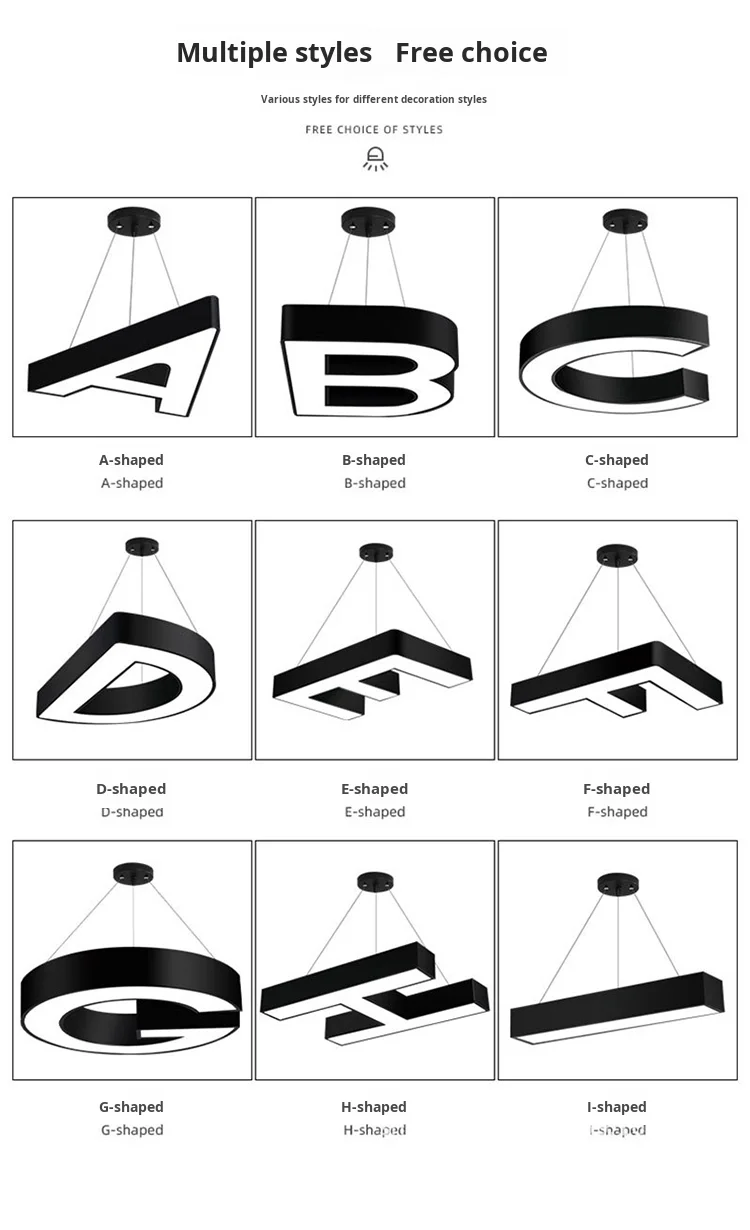 product modern style letter shaped led ceiling chandelier customized design for kindergarten studio library classroom-20