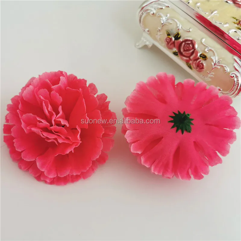 Wholesale Artificial Carnation Flower Heads Silk Flower Head Carnation For Wedding Decoration