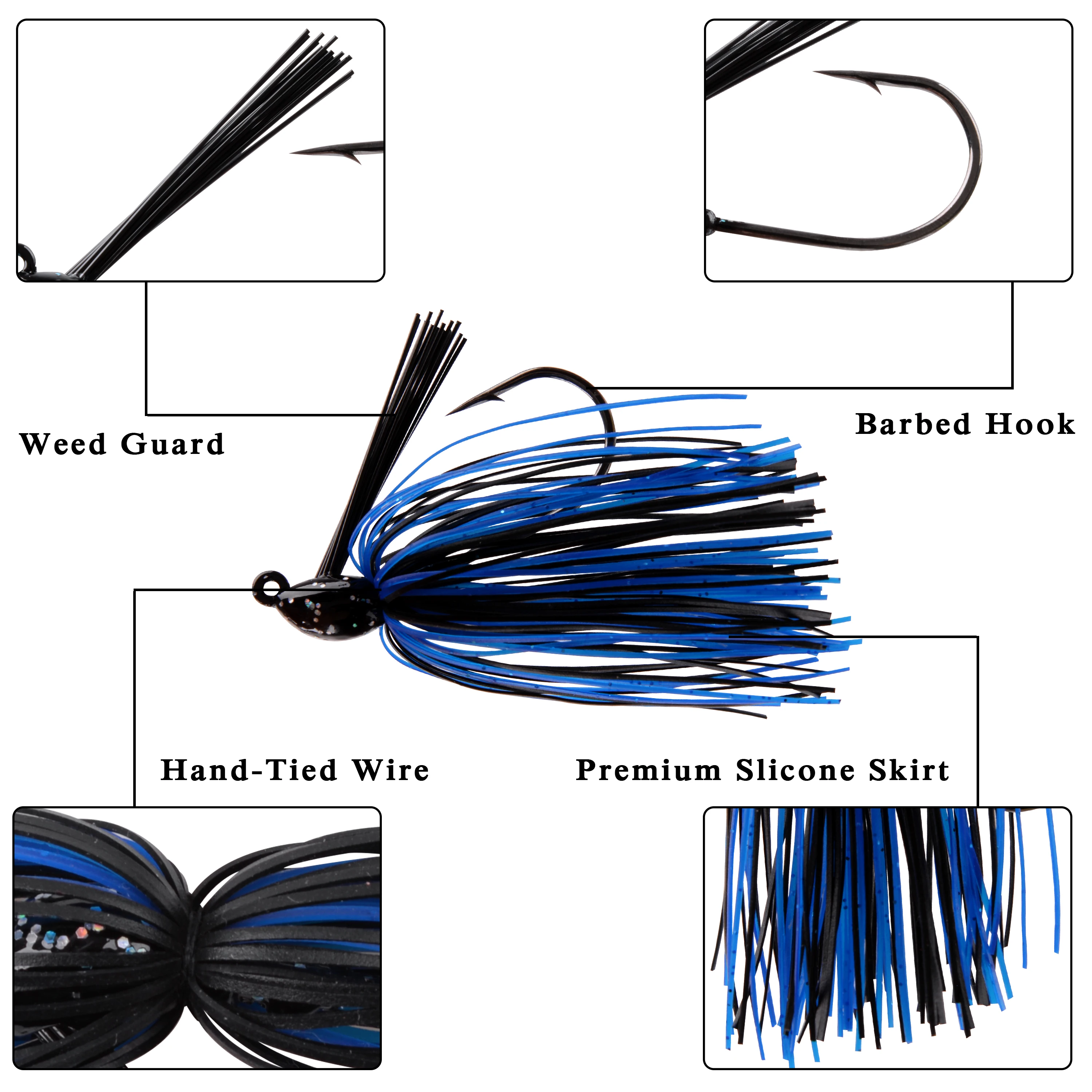 6 Pieces/set Set - Flipping Jigs Weedless Bass Lures Swim Jigs Football ...