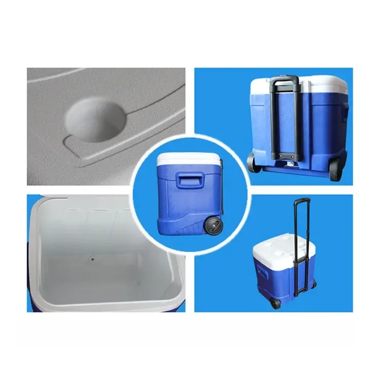 Plastic Beer Food Cooler Box With Trolley To Keep Item Cooling Capacity