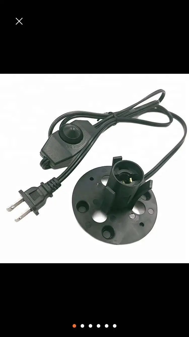 1.5m cable Himalaya salt lamp shade E14 220V UK plug BS Rohs  0.75 mm 3 pin dimmer gear incandescent bulb iron slip plastic pad