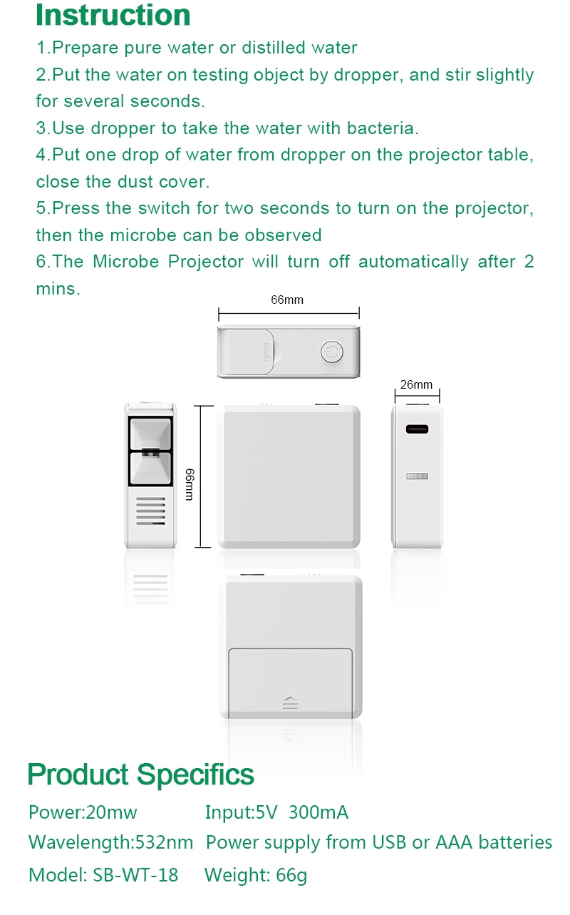 Free samples Mini  Bacteria Projector Bacteria Detection Virus Device