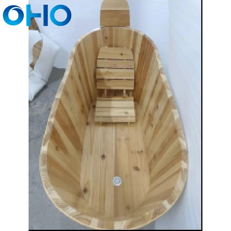 Wholesale Custom Wooden Ice Bath Tub Soaking Wooden Bathtub With