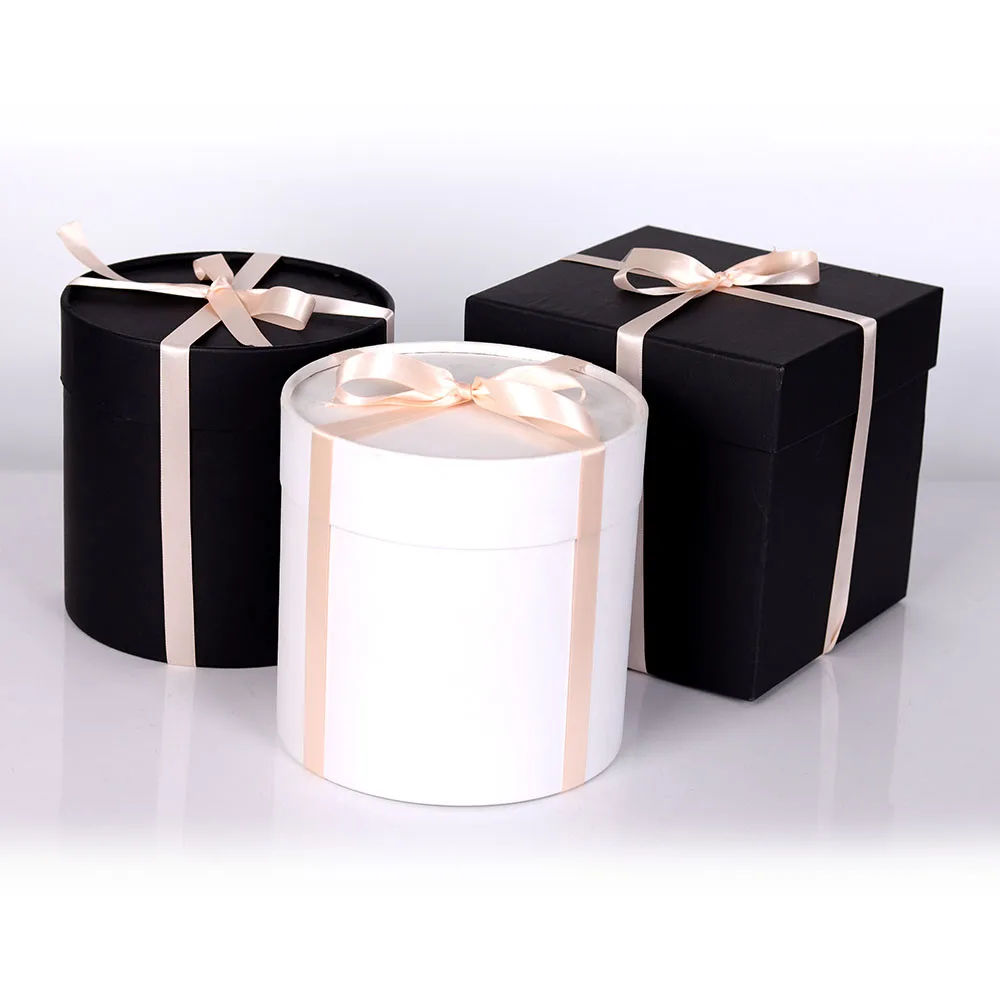 Wholesale Cardboard Cylinder Rose Gift Packaging Pink Paper Tube Lid