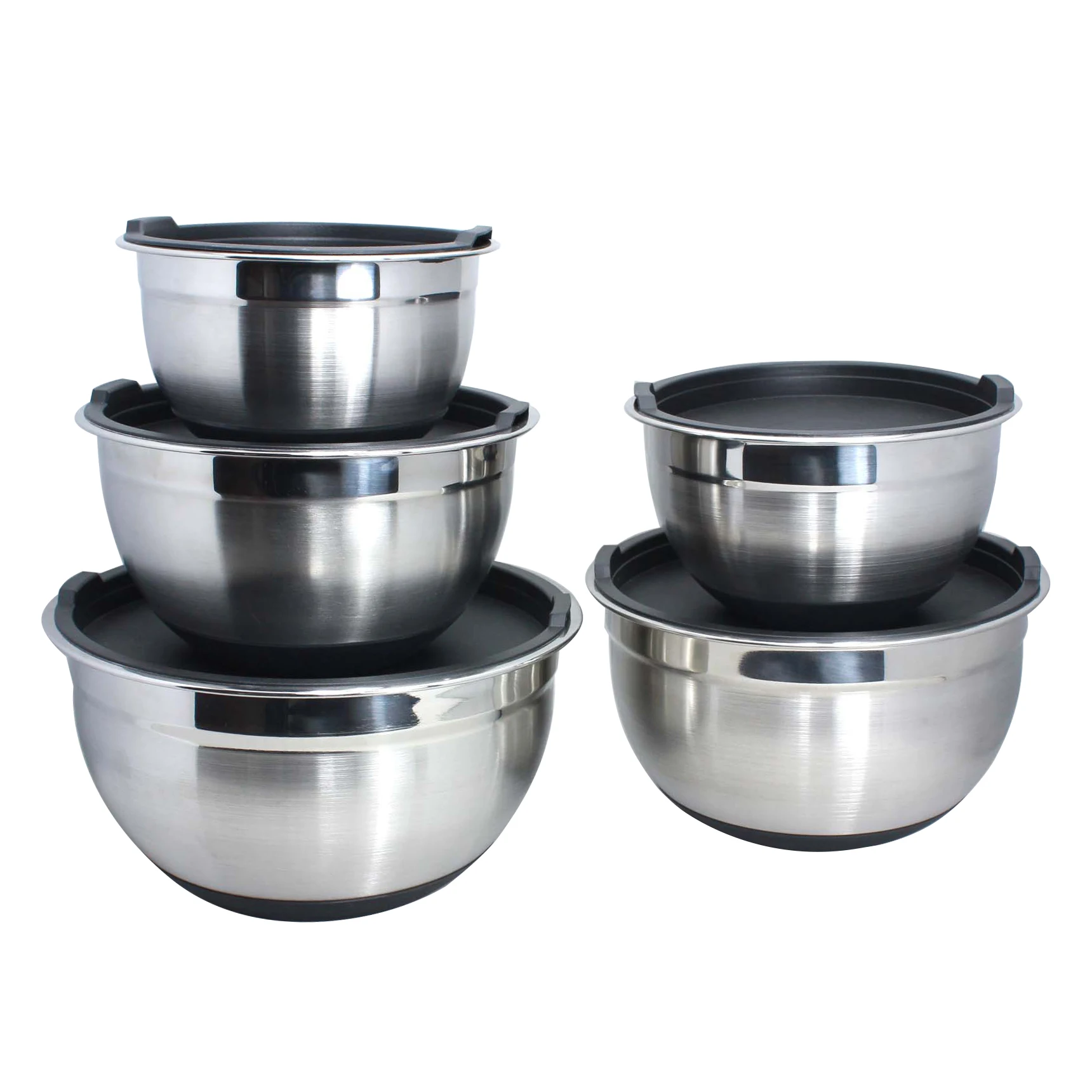 不锈钢搅拌碗套装,带气密盖