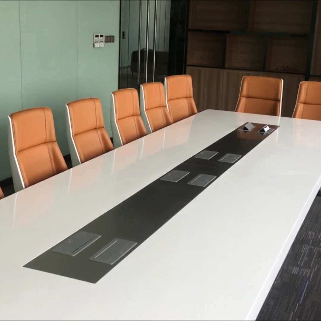 Artificial Marble Stone Office Furniture Meeting Table 12 Person