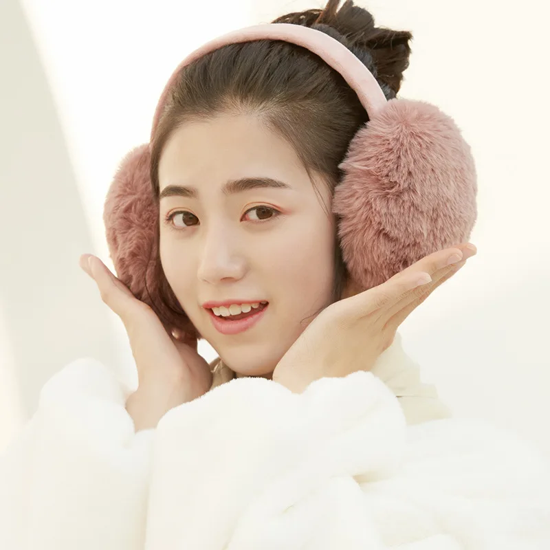 热卖耳罩女孩冬季护耳温暖舒适防风可拆洗可折叠蓬松不脱落