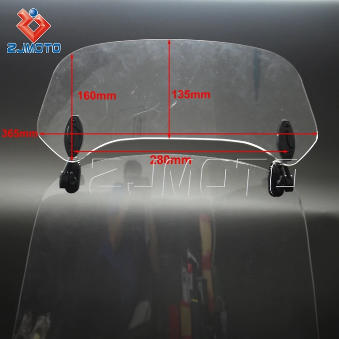 Universal Motorcycle Clear Windshield Spoiler Deflector Extender With