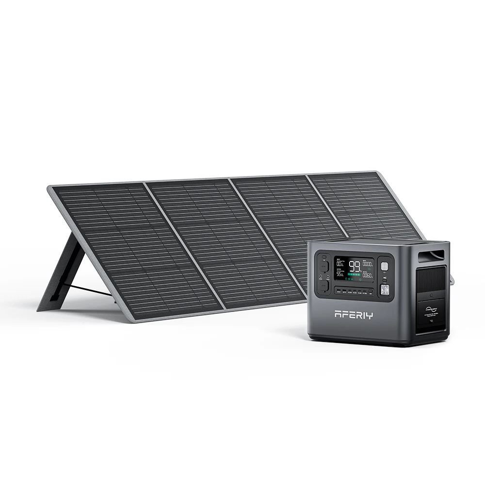 200W solar kit connected to LiFePO4 power station showing real-time charge data