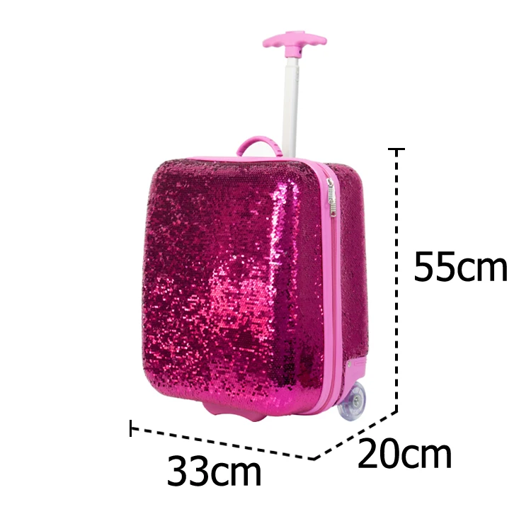 Unique Double Reverse Sequins Bling Design Magic Reversible Sequins 18 Inch Traveling Luggage