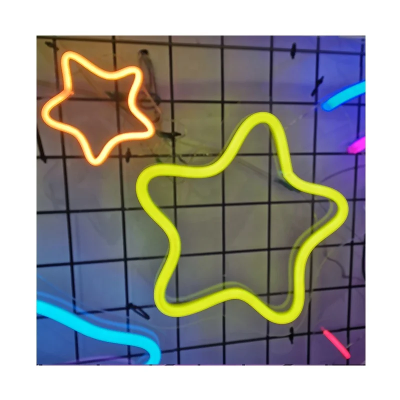 LED advertising NEON SIGNS Five-pointed star shaped LED Neon light for home decoration Baby room