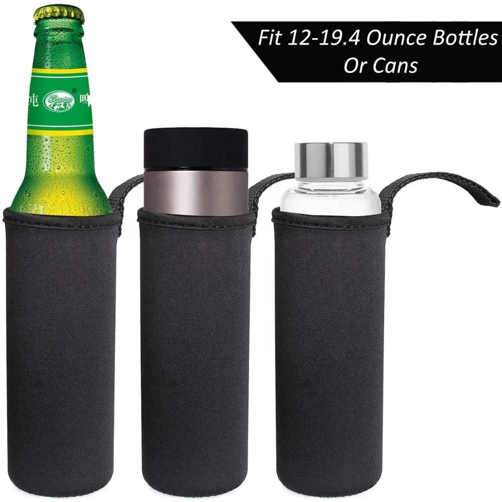 Glass Water Bottle Cooler Sleeve 12oz 19.4 Oz Neoprene Insulated