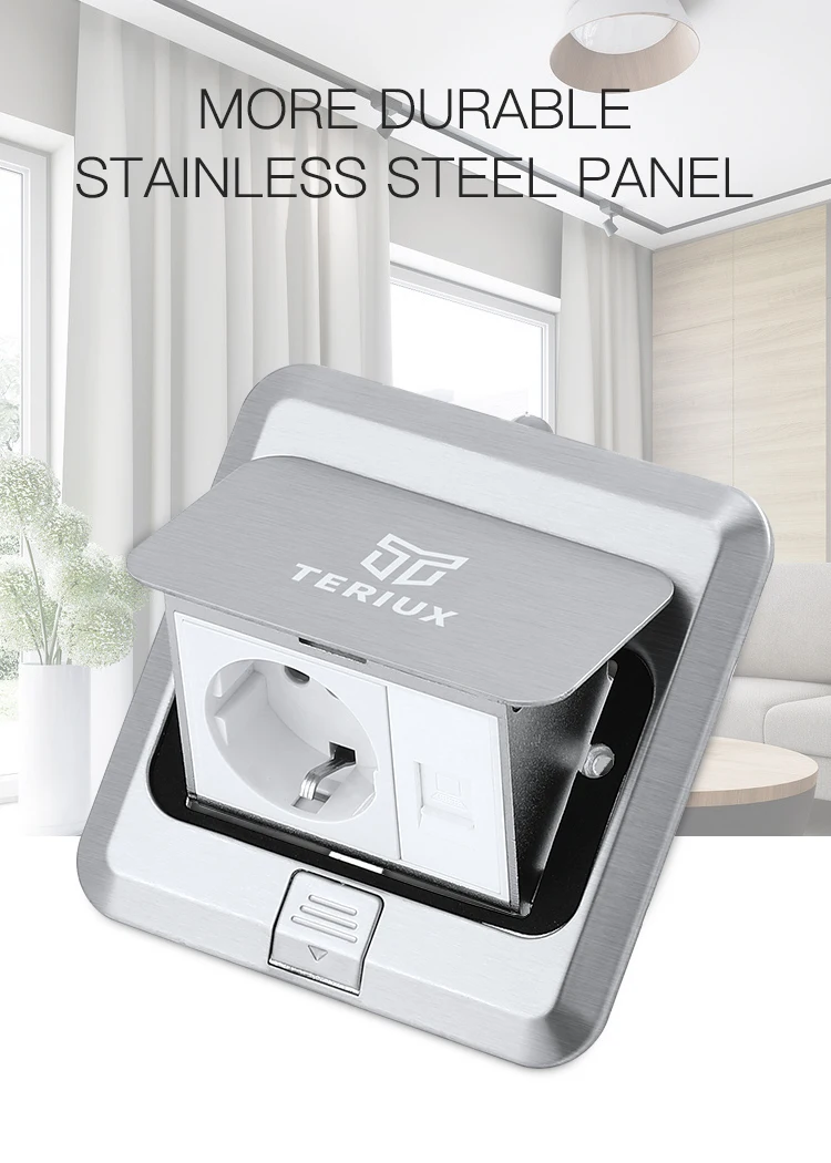 Wholesale eu standard stainless steel electrical power supply 16A pop up floor socket box