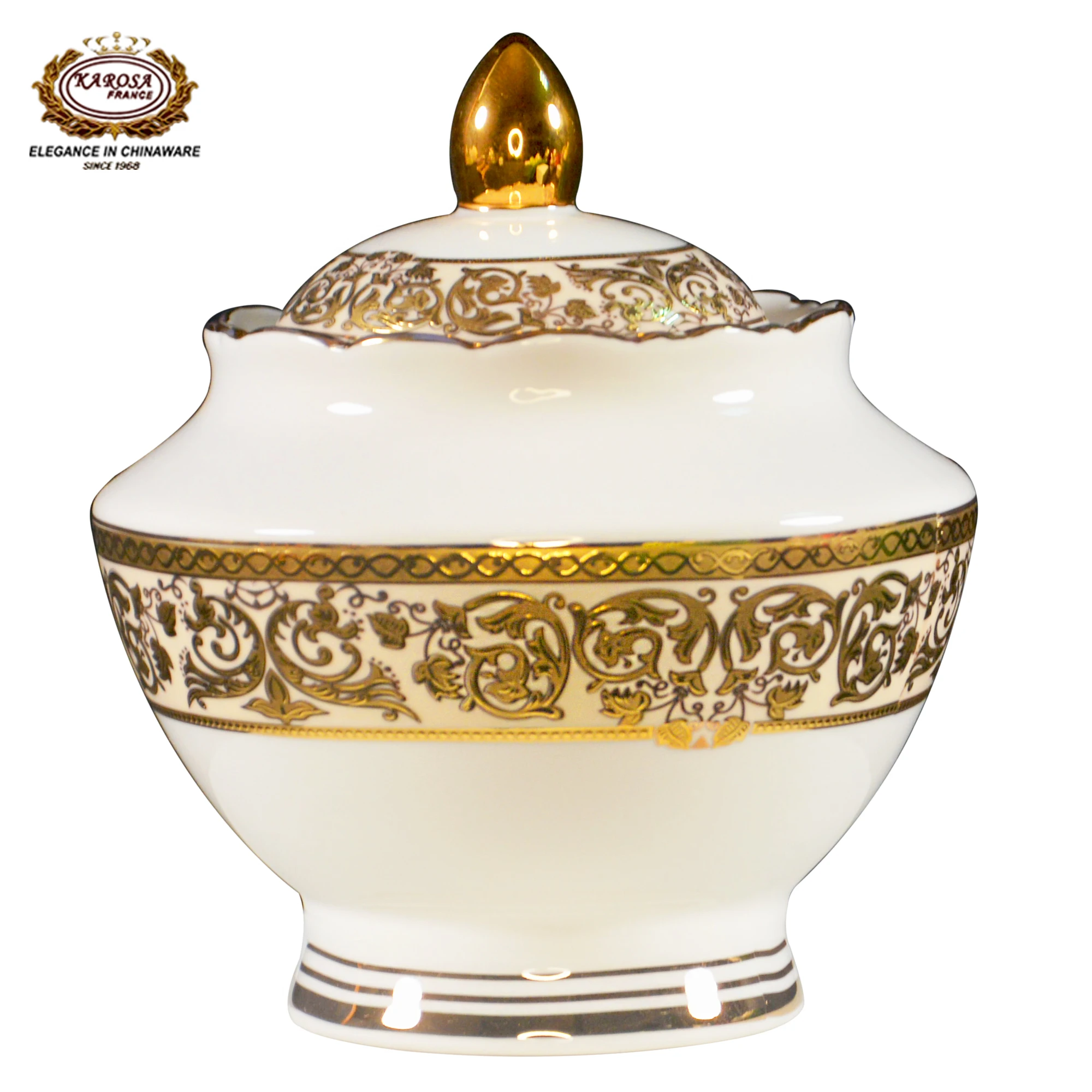 Luxury Embossed Gold Tableware Royal Style Bone China Dinnerware ...