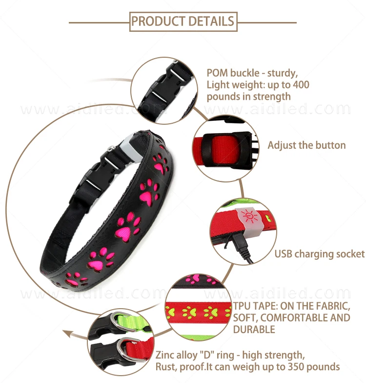 product-AIDI-Popular hot sale pet accessory Hollow Printing Led Pet Collar-img