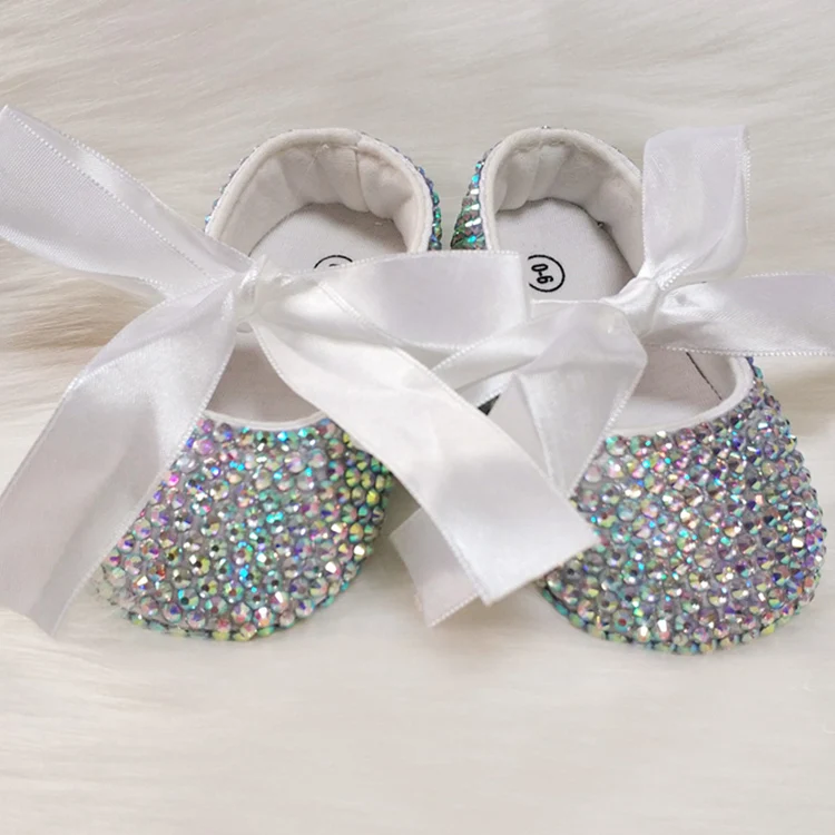 Fashion Rhinestone Custom Baby Girl Shoe Blinged Kids Princess Dress Shoes With Pacifier Set For