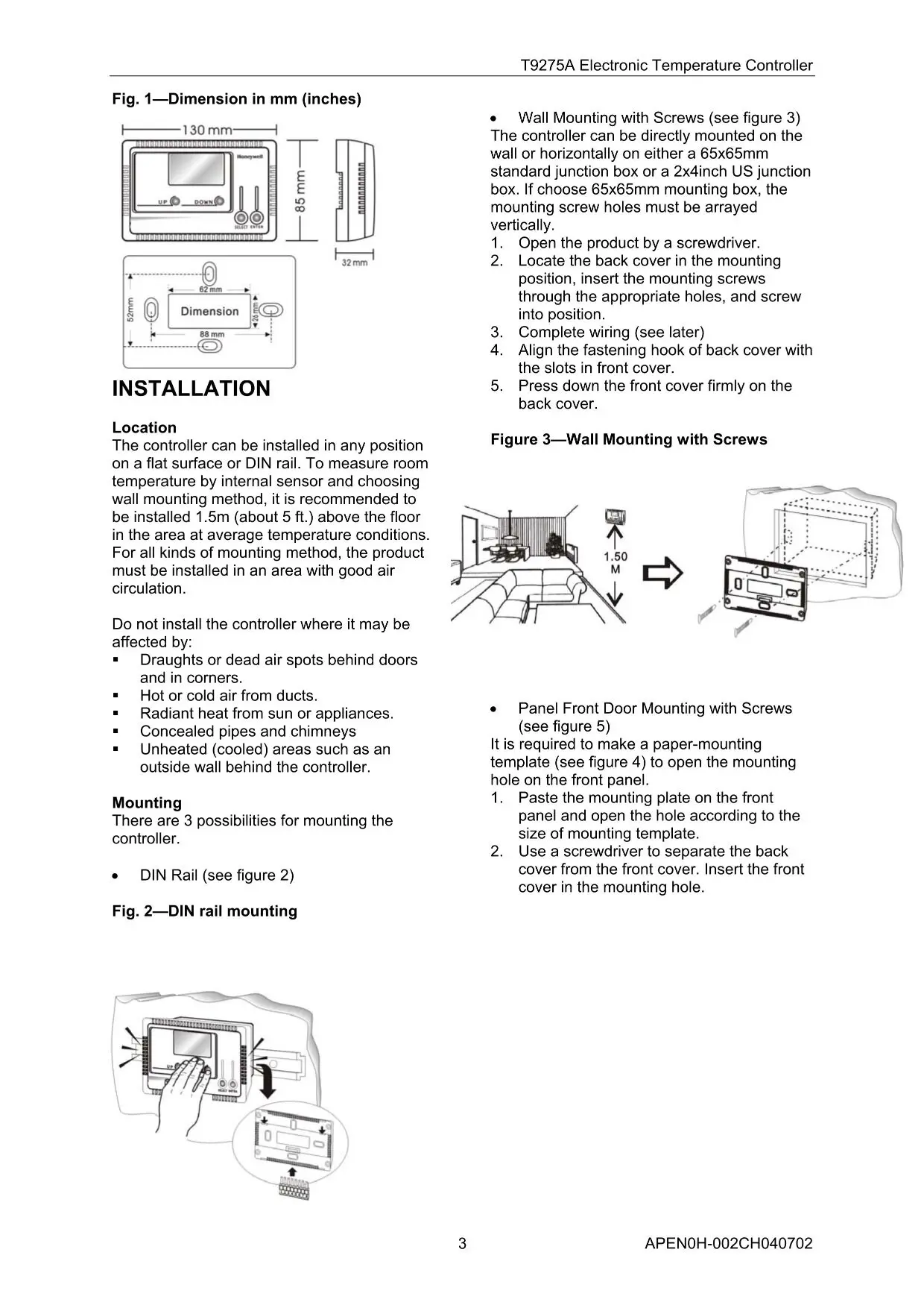 T9275a1002 Digital Temperature Controller, LCD, DDC, HVAC - detail 20