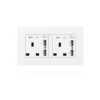 Multiple British power 13amp plug sockets on the wall with USB port foreign power outlets
