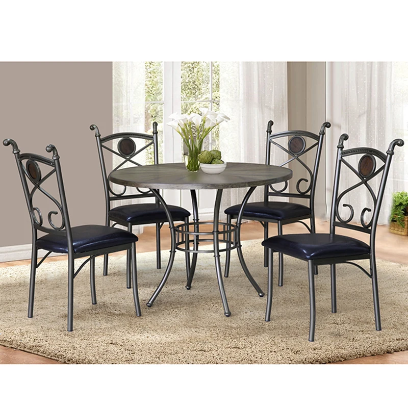 High Quality Dining Room Furniture Retro European Design Black Pu