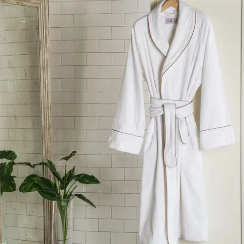 Premium Quality 400gsm 100 Cotton Bathrobe Unisex White Dressing Gown