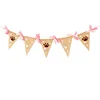 Animal paw printing triangle flag burlap pet party bunting banner
