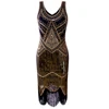 KSN1501 Vintage Beads Sequin Dress Fringe Hem Flapper Dress Party Evening Dress