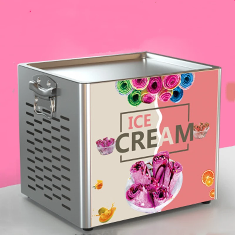 New Home Use Muilti-tastes Thailand Fried Ice Cream Machine Small Ice Cream Machine Fruits Roll Ice Cream Machine   WT/8613824555378