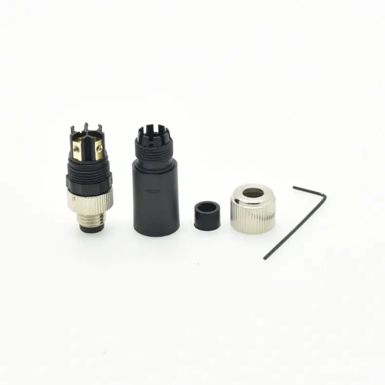 Plastic Waterproof Circular Connector M8 Sensor Cable Connector 4 Pin Male and Female Straight Plug Connector