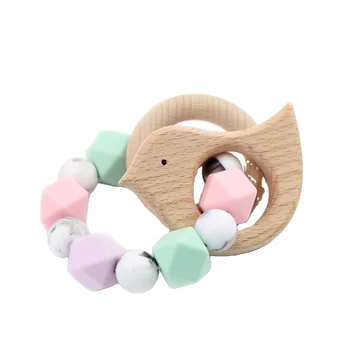wooden silicone teether