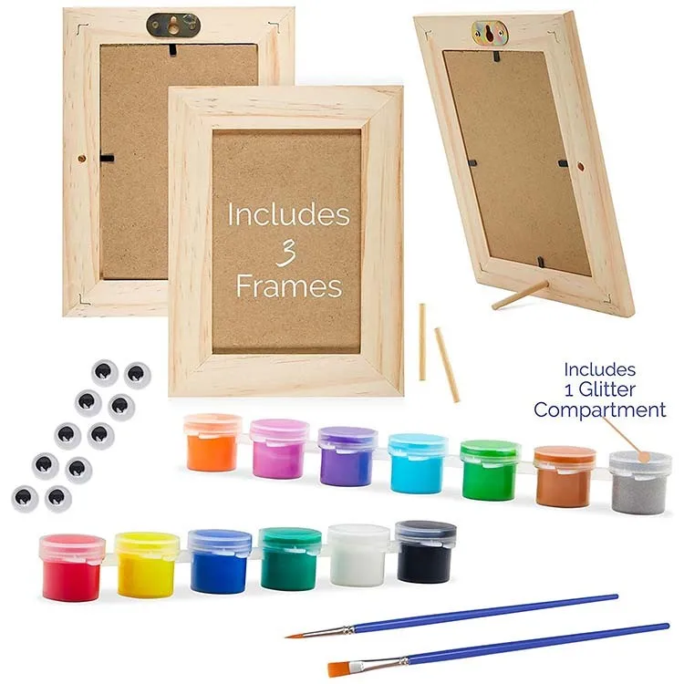 Fovths 24 Packs Summer Picture Frame Painting Craft Kit Wooden