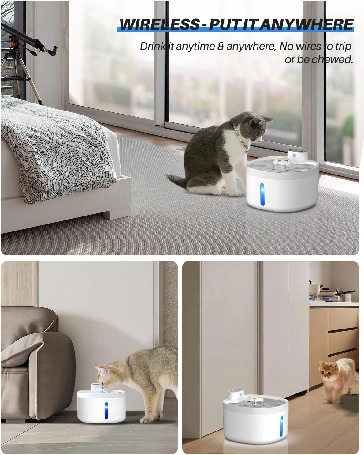 Fountain Kenida Wireless,2.1GAL/8L Large Dog Water