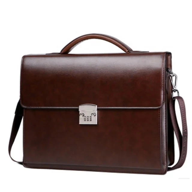 

JUNYUAN OEM Office Business Single Shoulder Cross Bag Pu Leather Briefcase, Laptop Bag For Men, Black,brown