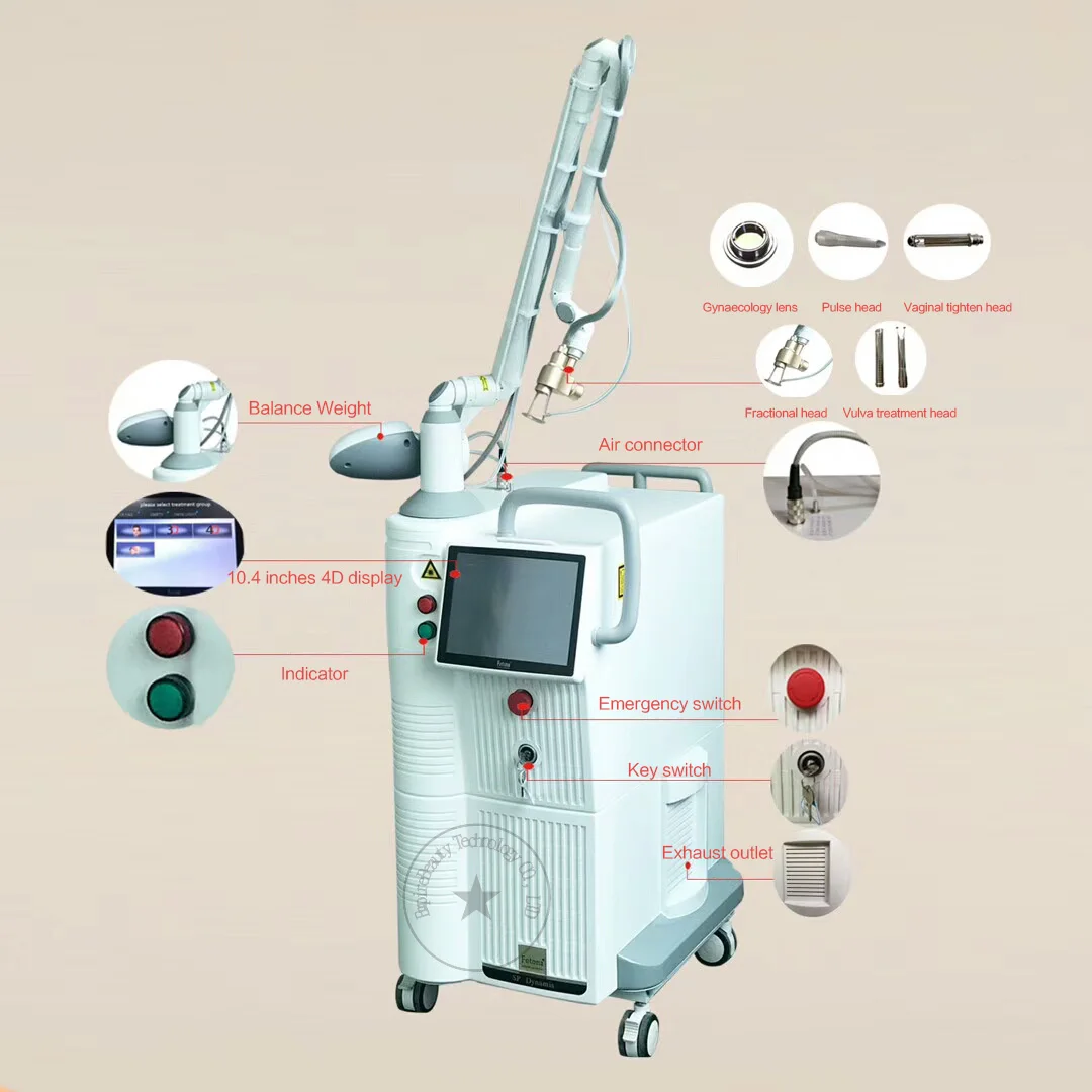 China Best RF Fractional CO2 Laser For Stretch Marks Removal Scar Removal Vagina Tighten Laser Machine CO2 Fractional 10600nm