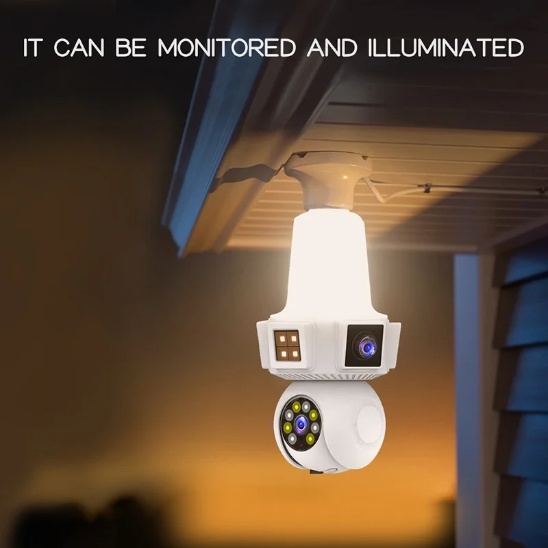 V380pro E27 Wireless Mini Camera Bulb Night Vision Function 3Screen 360 Full-Color 3MP HD Light Camera OEM Real Shenzhen Factory