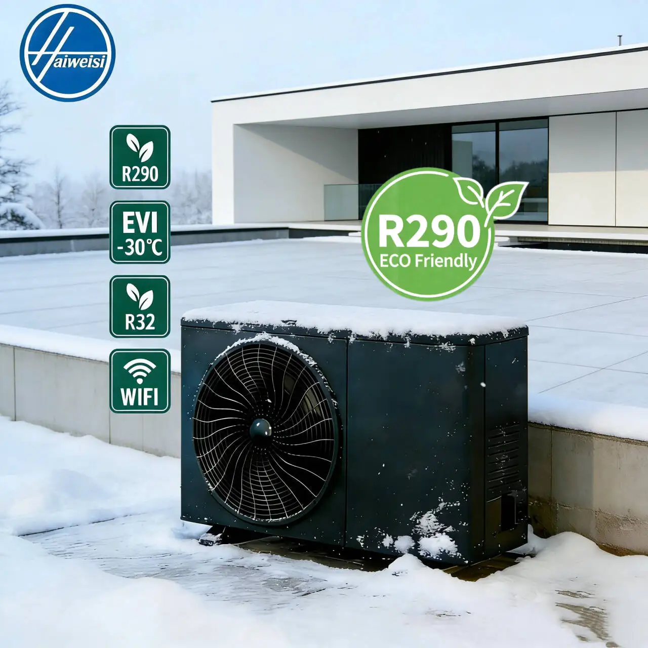 Infographic showing HSPF2 vs. SEER2 efficiency curves for 1-ton inverter heat pumps