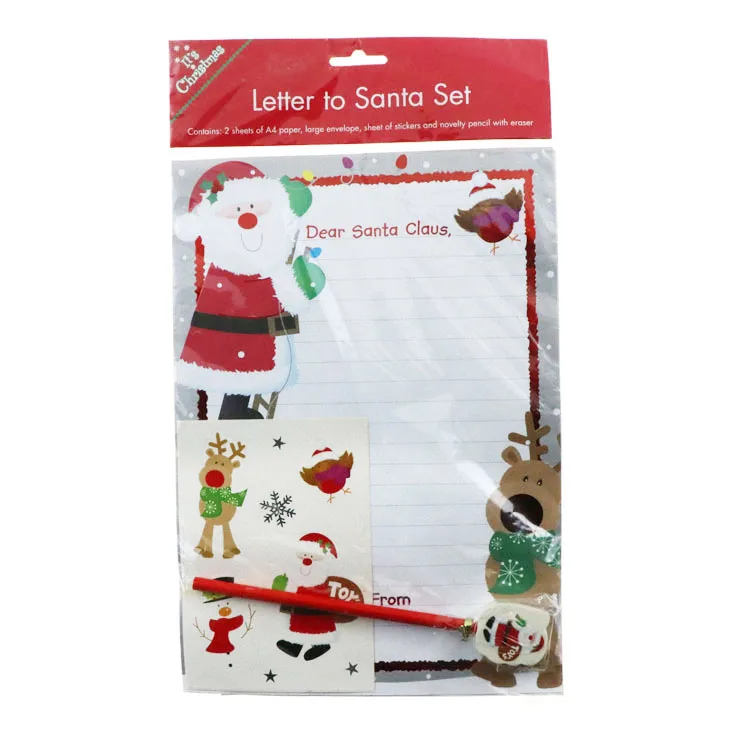 
High-quality environmentally friendly DIY handmade letter to Santa Claus can be set size Christmas stationery 