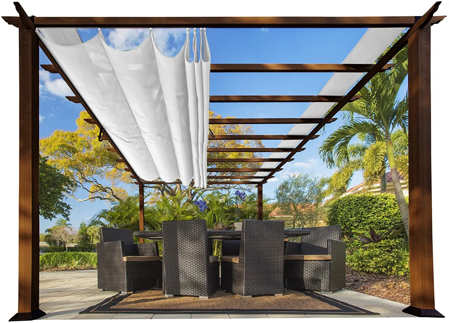 High Quality Modern Garden Balcony Sun Shade Soft Top Retractable