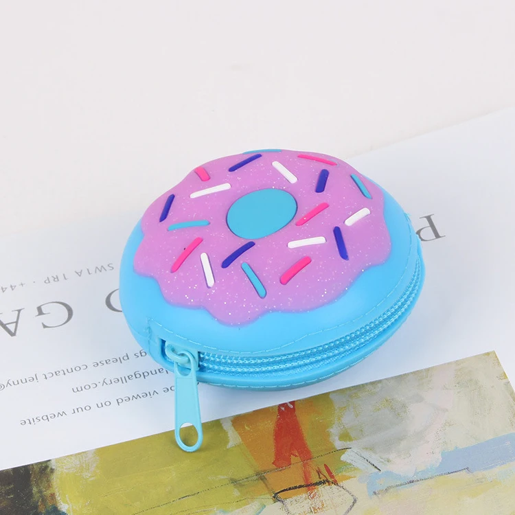 Waterproof silicone rubber wallet coin poure,custom cute cartoon coin pouch wallet case with zipper