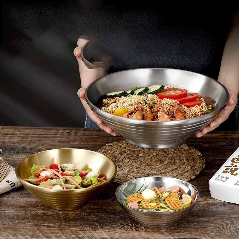 Reusable Double Wall Stainless Steel Japanese Ramen Bowl