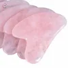 Custom Facial Body Scraping Massage Tool Pink Rose Quartz Jade Gua Sha Guasha Board