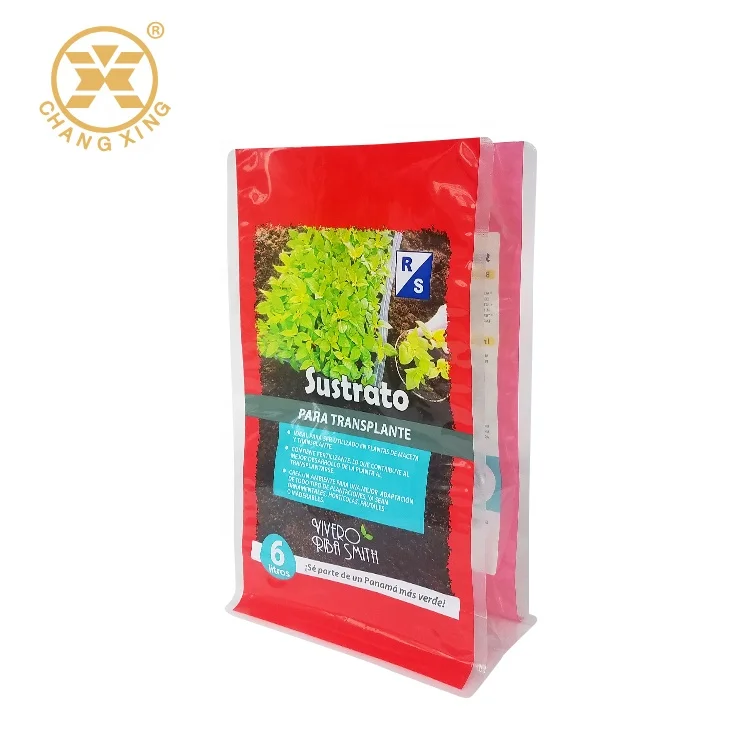 Transparent Ny/pe Block Bottom Organic Fertilizer Soil Packaging Bag