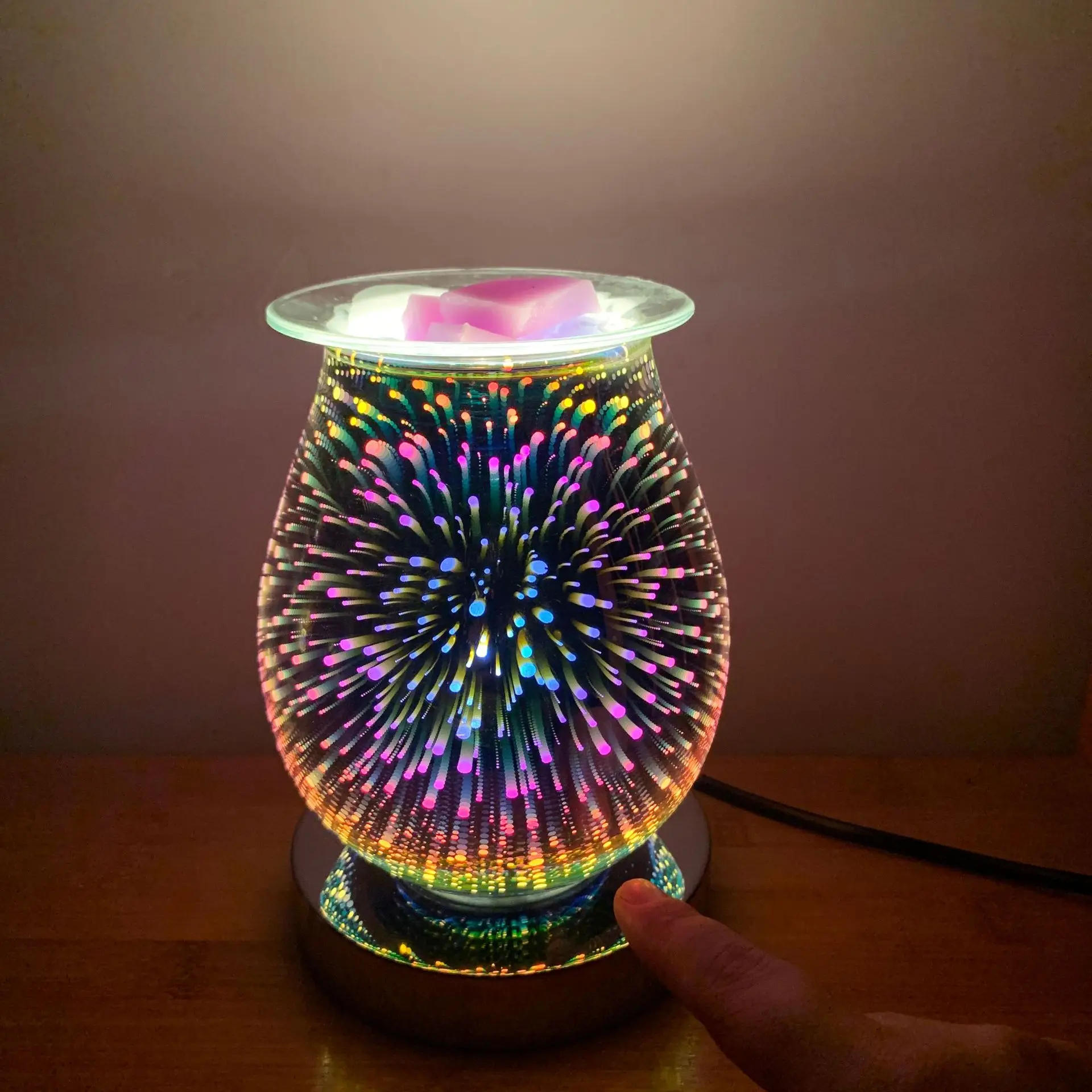 Scented Wax Melts Warmer 3d Aroma Lamp Candle Warmer Modern Glass Oil