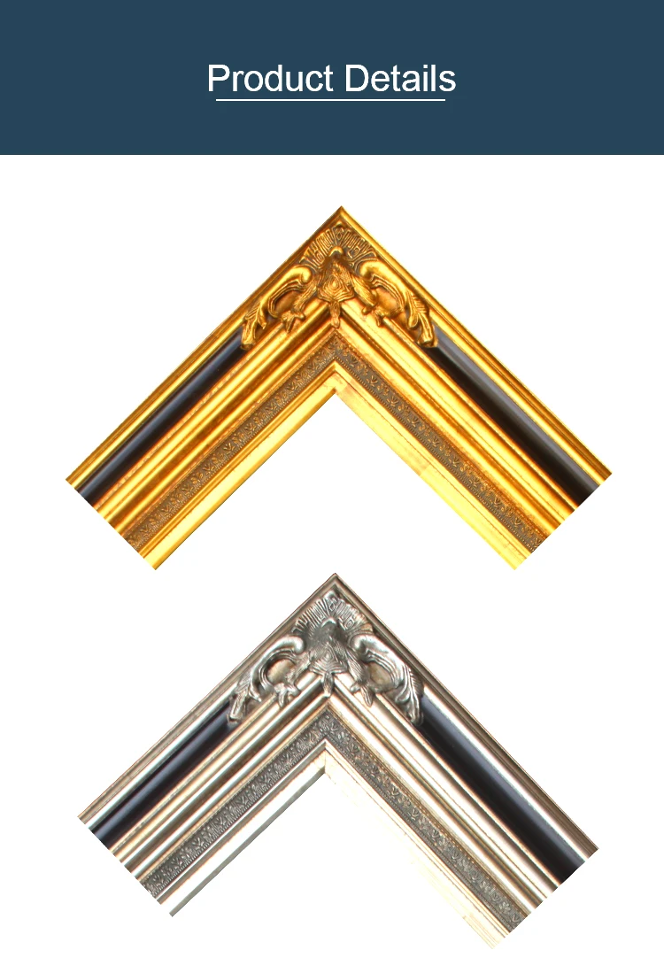 Wall Frame Design Large Golden Leaf Rococo Classical Wooden Oil