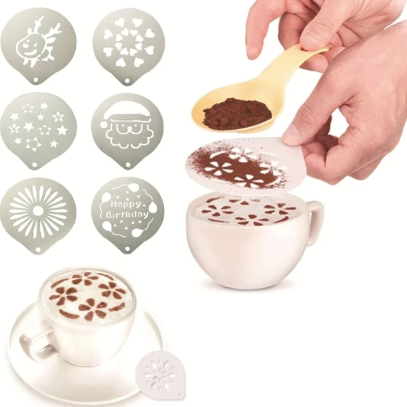 la moisissure latte café art pochoirs la décoration outil de mousse cappuccino 