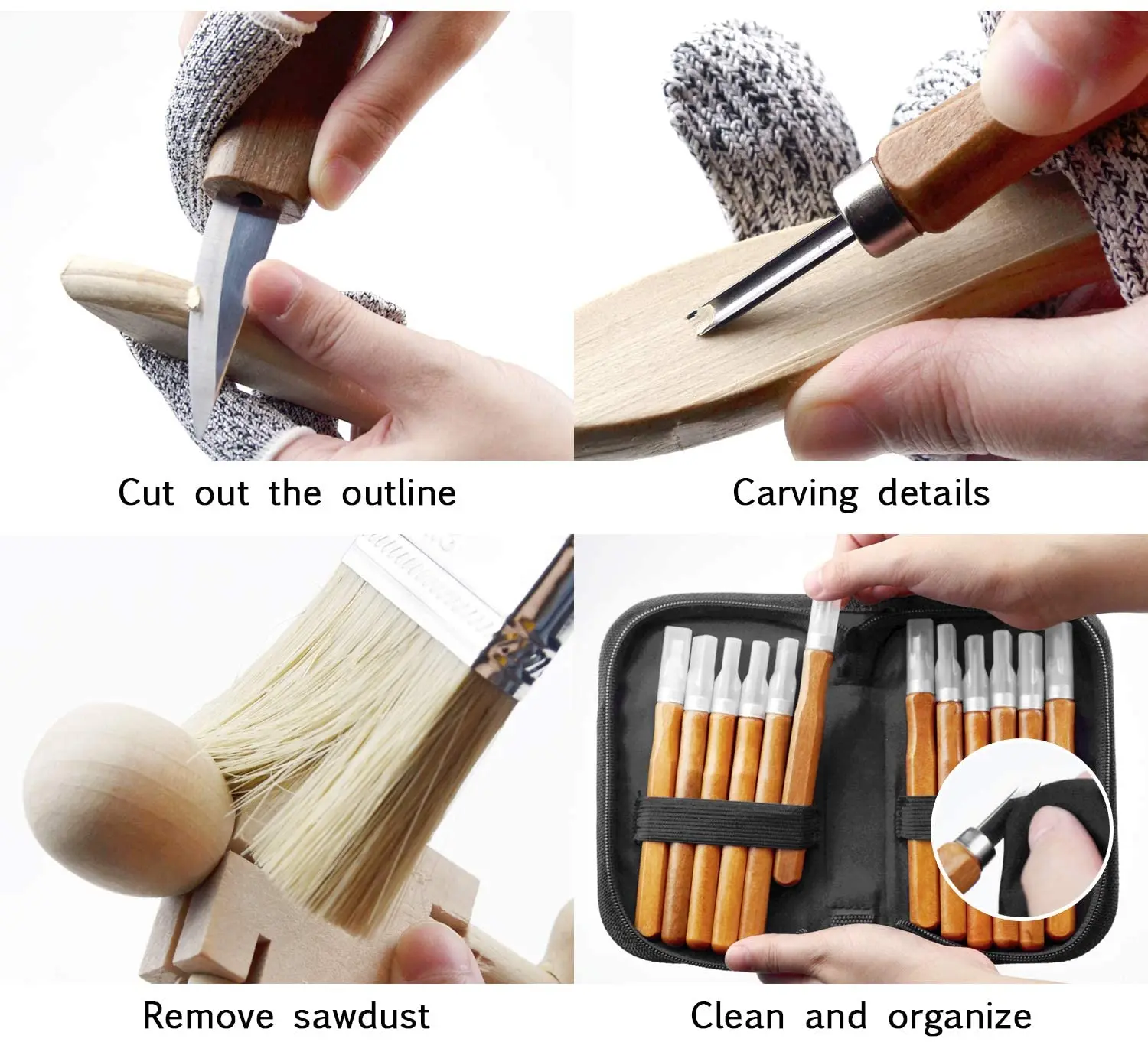 Vibratite Wood Carving Tools Kit,23pcs Hand Carving Knife Set Craft