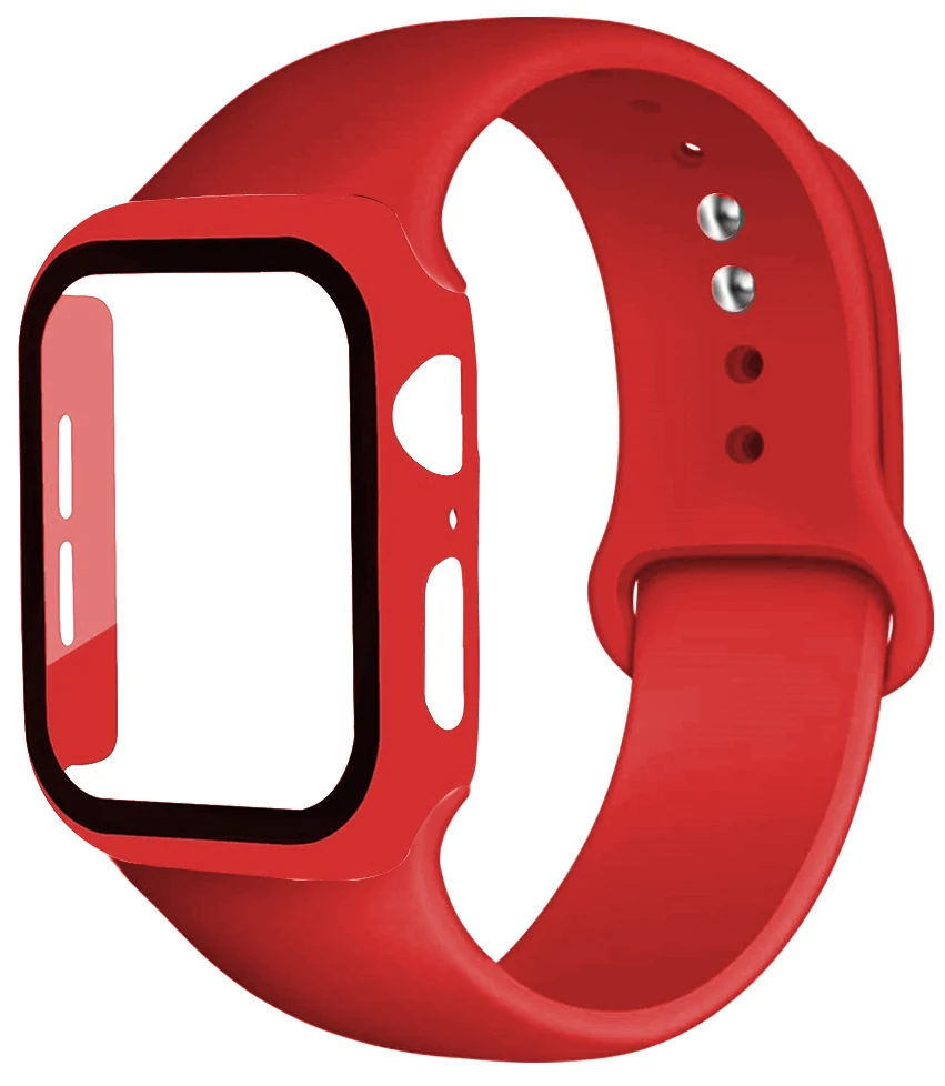 2020 Hot Sale 2 In 1 Band\u0026case For Apple Watch Series 1/2/3/4/5  Glass+case+strap For Iwatch Band 38mm 40mm 42mm 44mm - Buy Watch Band Watch  Case Silicone Watch Band Silicone Strap Pc